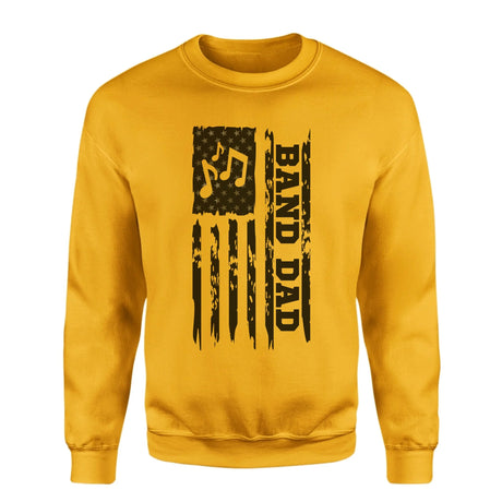 Band Dad Vertical Flag on a Sweatshirt with a Black Graphic