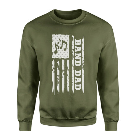 Band Dad Vertical Flag on a Sweatshirt with a White Graphic