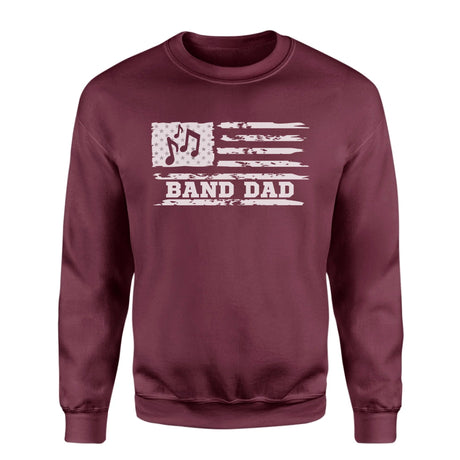 Band Dad Horizontal Flag on a Sweatshirt with a White Graphic