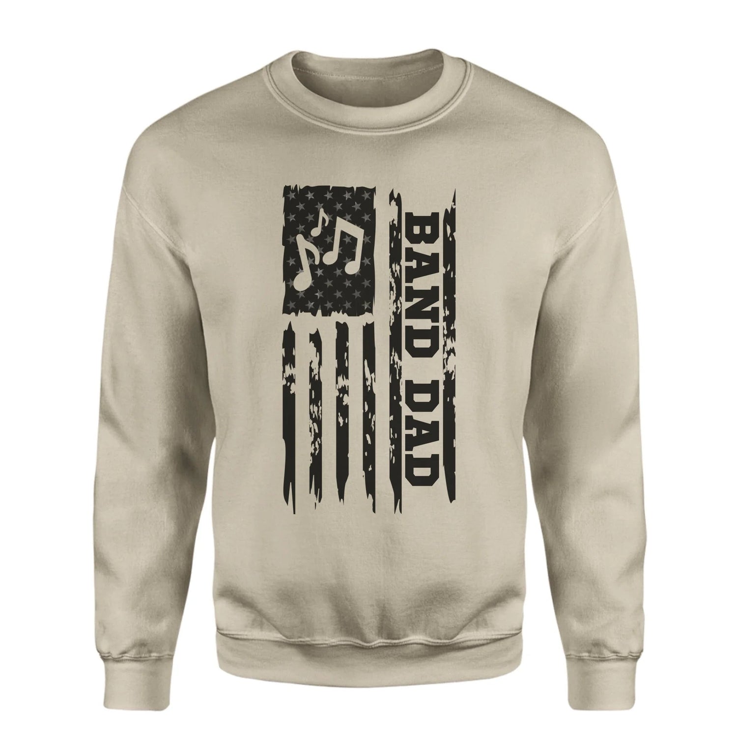 Band Dad Vertical Flag on a Sweatshirt with a Black Graphic
