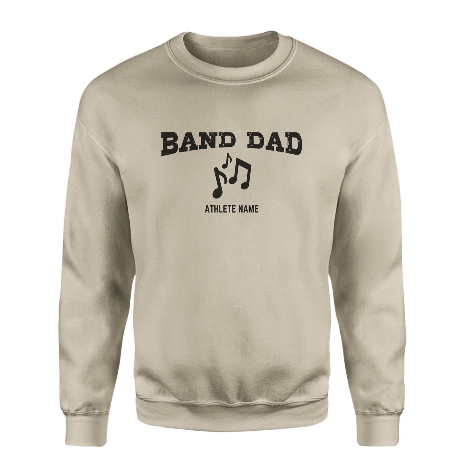 Band Dad with Musician Icon and Musician Name on a Sweatshirt with a Black Graphic