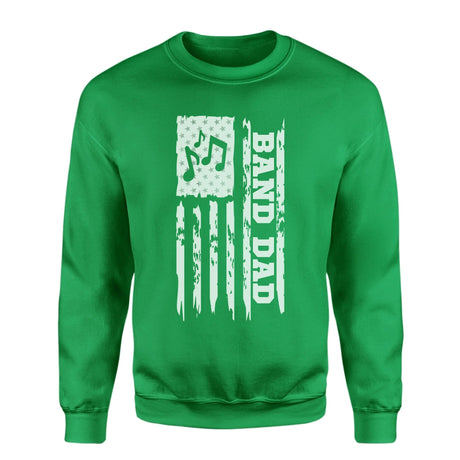 Band Dad Vertical Flag on a Sweatshirt with a White Graphic