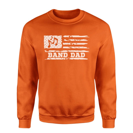 Band Dad Horizontal Flag on a Sweatshirt with a White Graphic