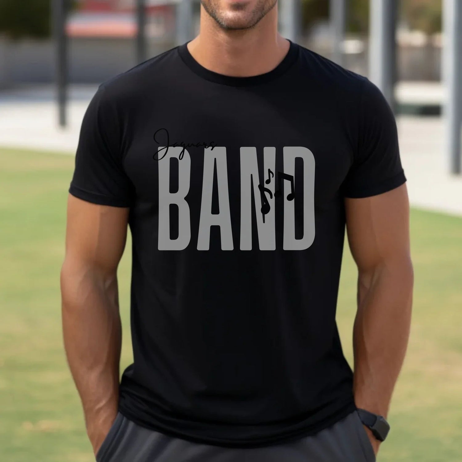 Personalized Band Shirt With Modern Bold Design on a Unisex T-Shirt