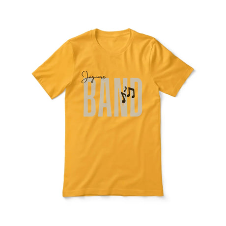 Personalized Band Shirt With Modern Bold Design on a Unisex T-Shirt