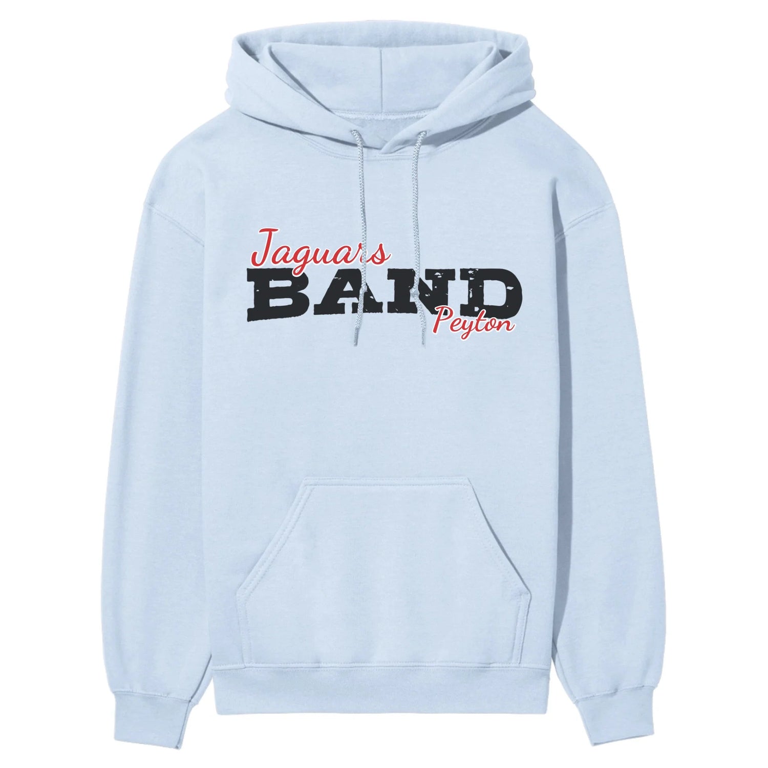 Custom Band Mascot and Musician Name on a Hoodie with a Black Graphic