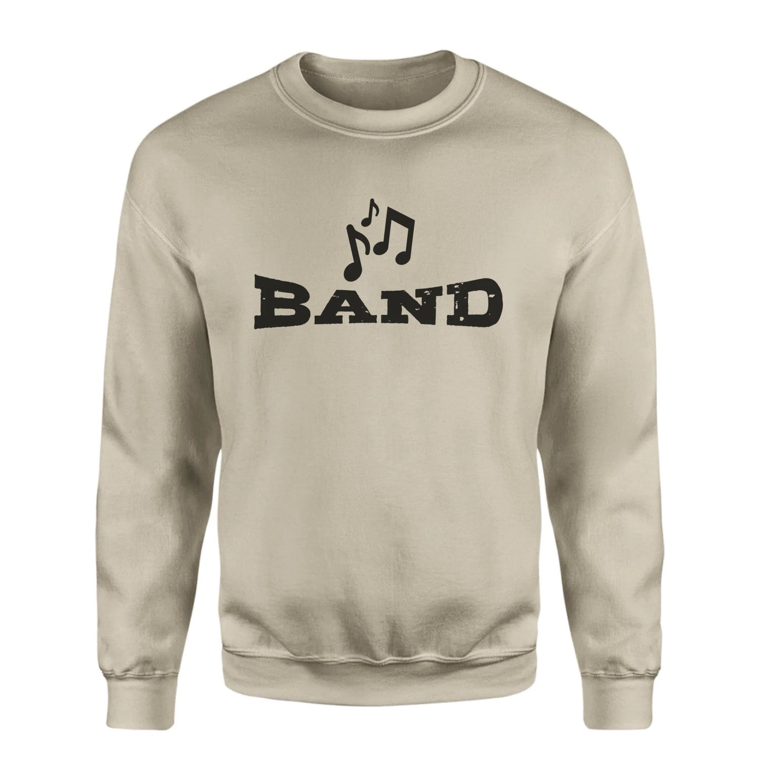 Basic Band with Musician Icon on a Sweatshirt with a Black Graphic