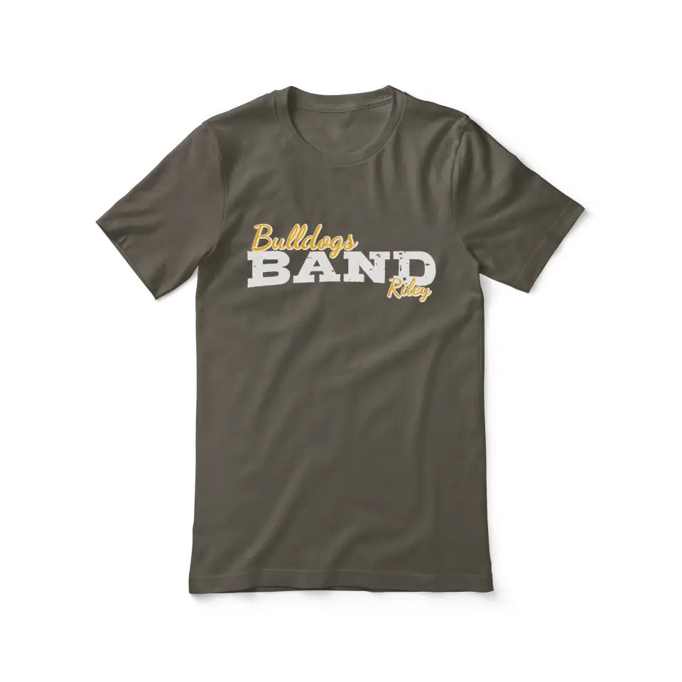 Custom Band Mascot and Musician Name on a Unisex T-Shirt with a White Graphic