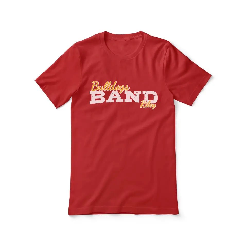 Custom Band Mascot and Musician Name on a Unisex T-Shirt with a White Graphic
