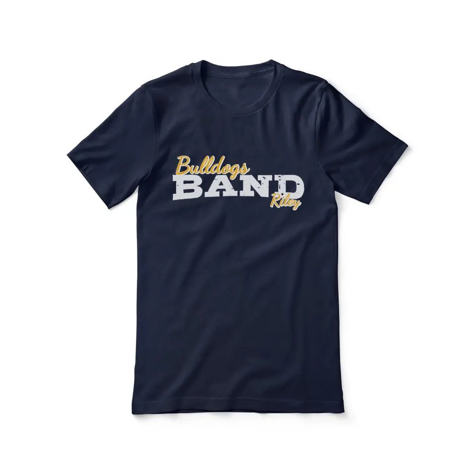Custom Band Mascot and Musician Name on a Unisex T-Shirt with a White Graphic