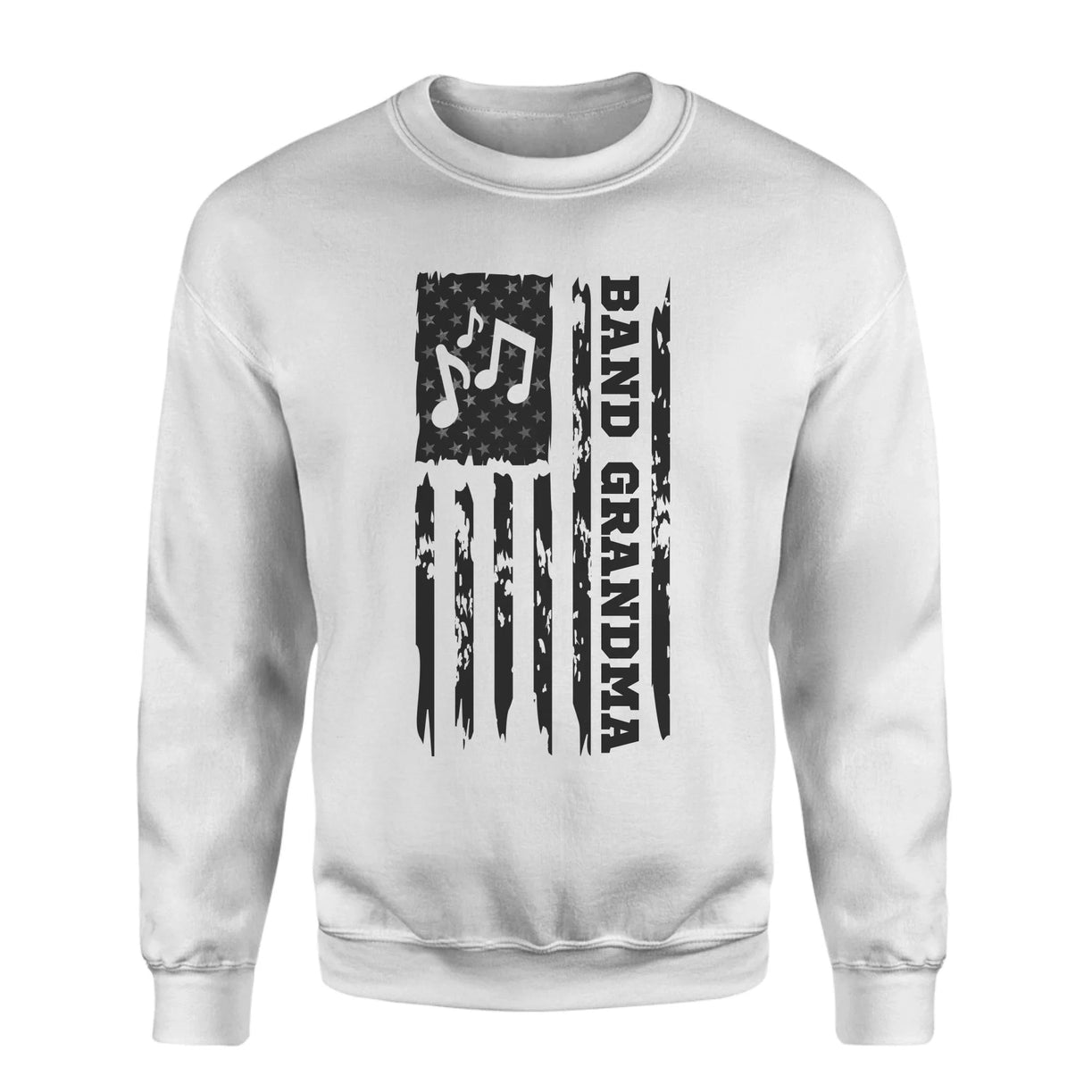 Band Grandma Vertical Flag on a Sweatshirt with a Black Graphic