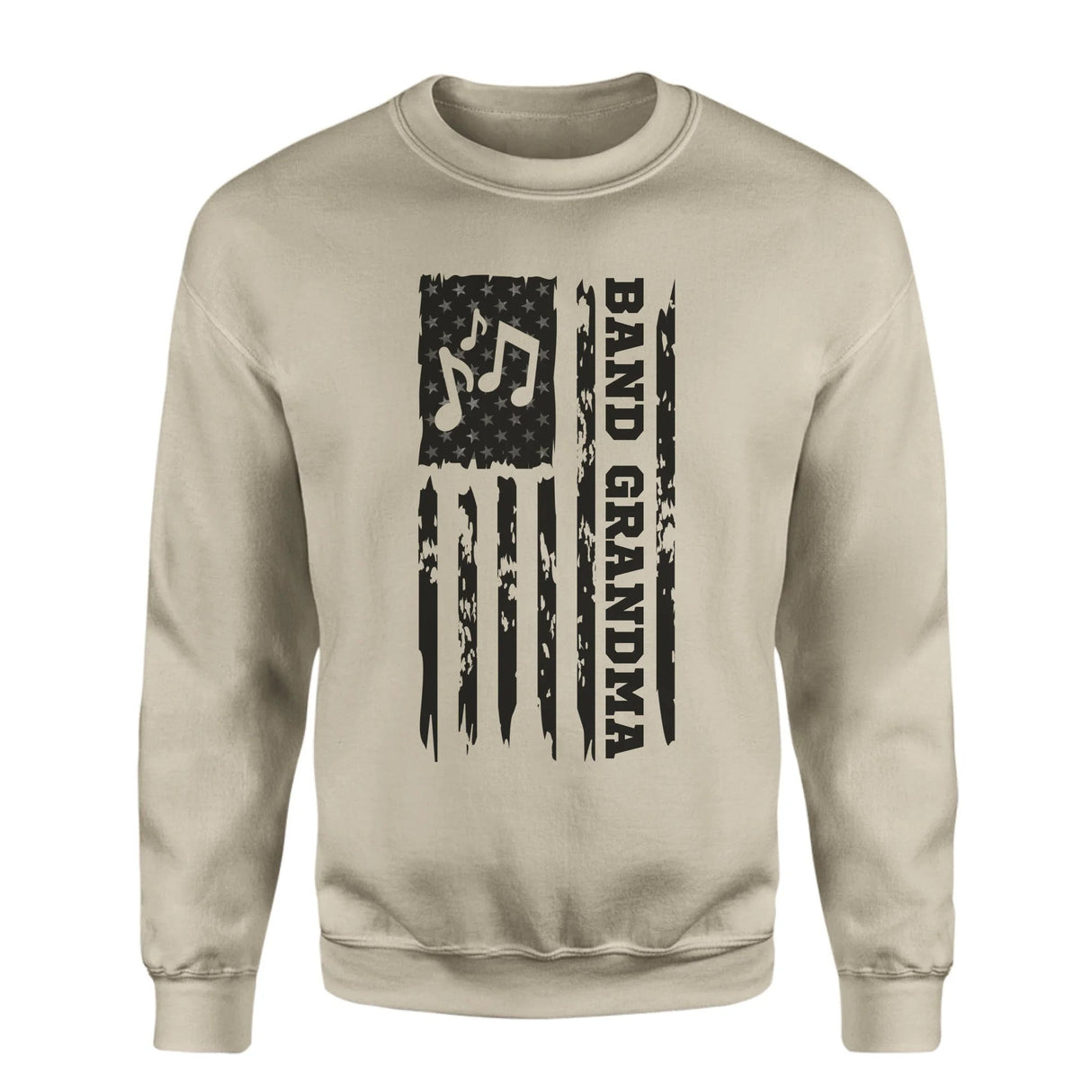 Band Grandma Vertical Flag on a Sweatshirt with a Black Graphic
