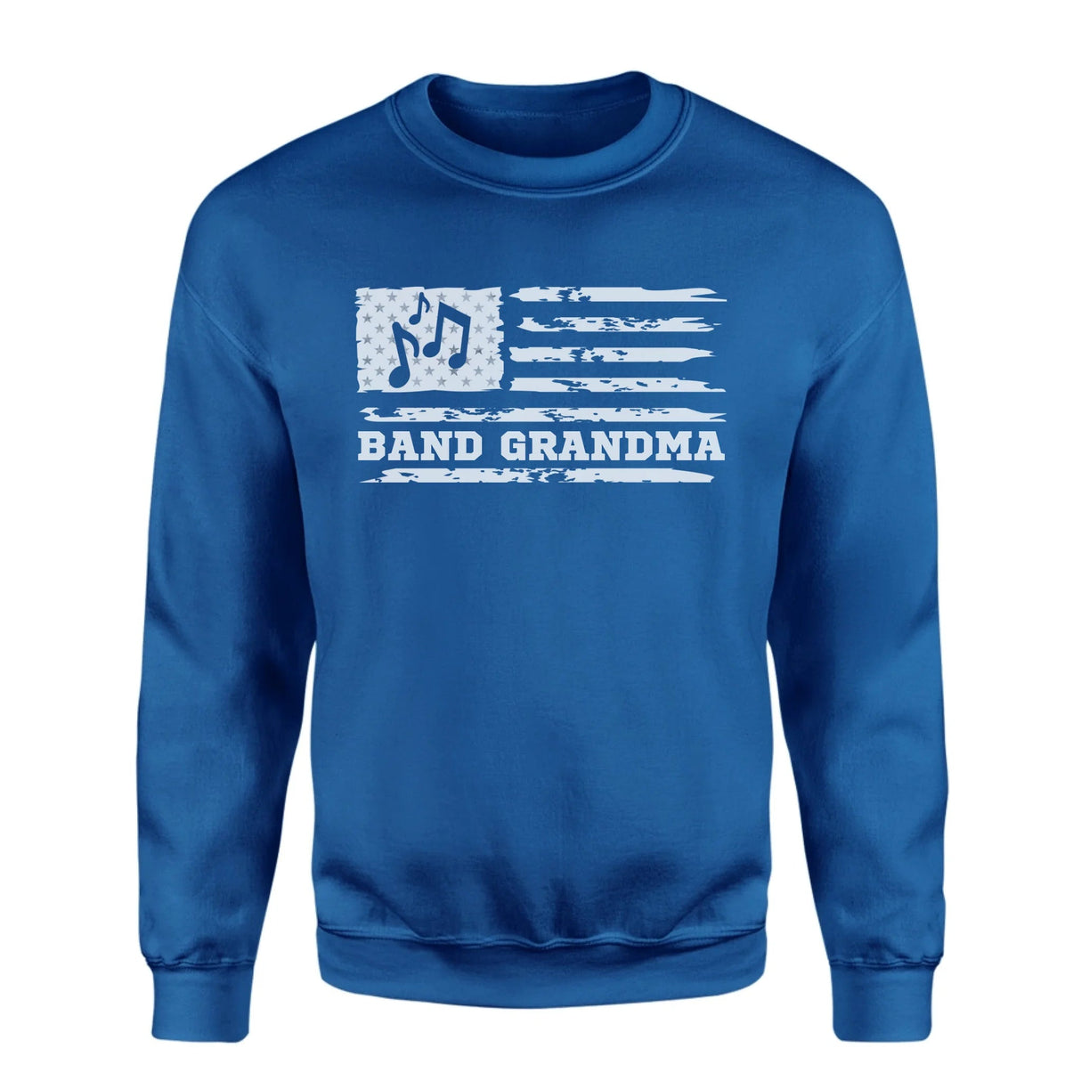 Band Grandma Horizontal Flag on a Sweatshirt with a White Graphic