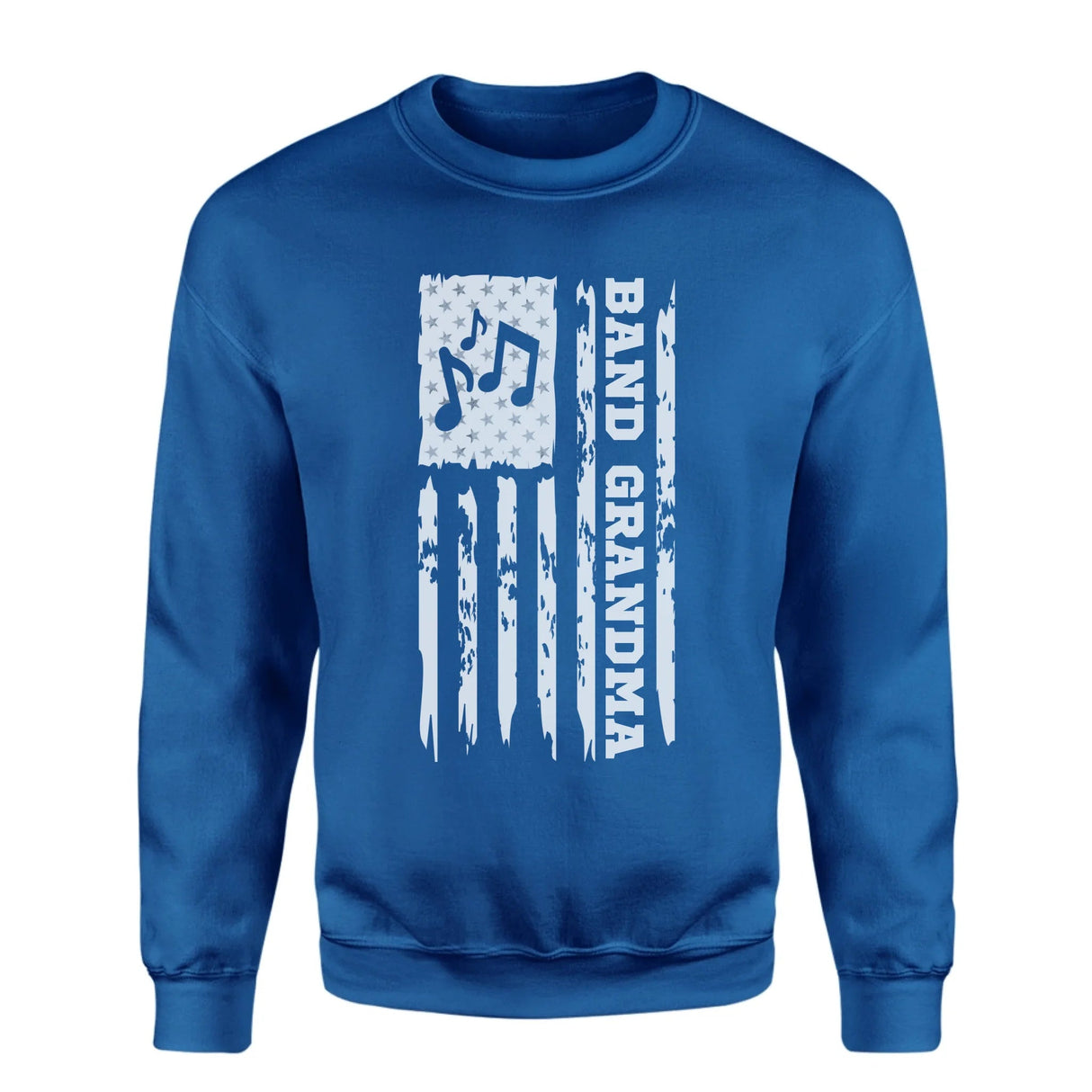 Band Grandma Vertical Flag on a Sweatshirt with a White Graphic