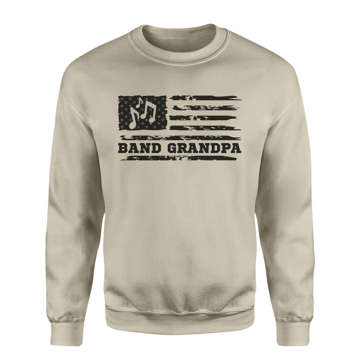 Band Grandpa Horizontal Flag on a Sweatshirt with a Black Graphic