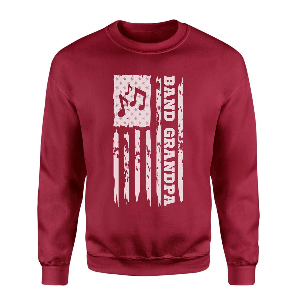 Band Grandpa Vertical Flag on a Sweatshirt with a White Graphic