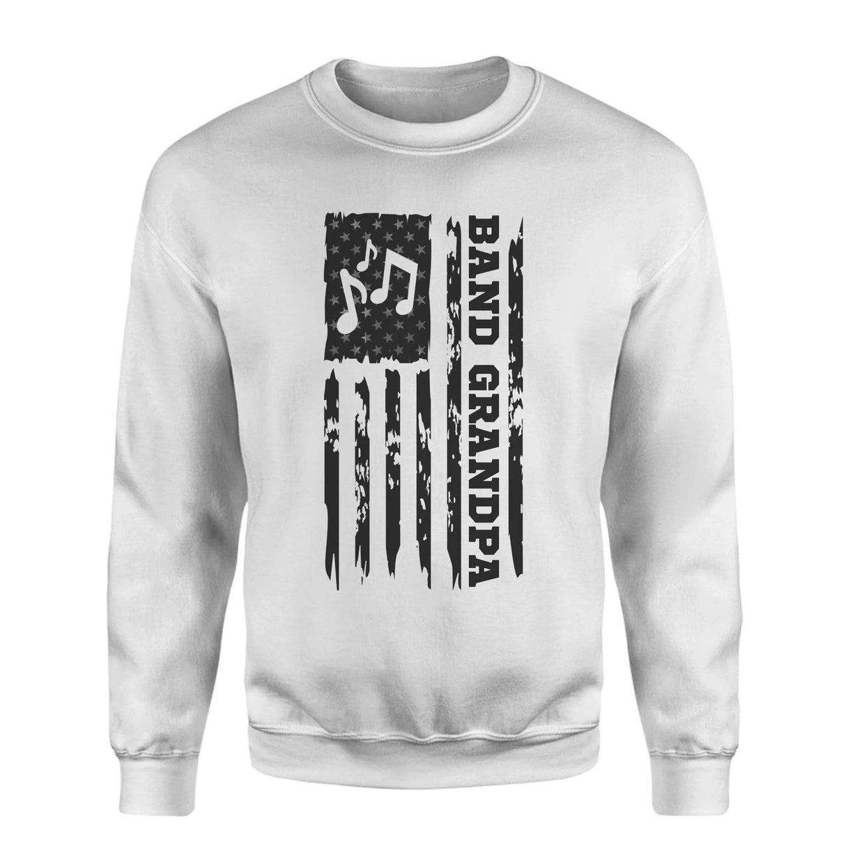 Band Grandpa Vertical Flag on a Sweatshirt with a Black Graphic