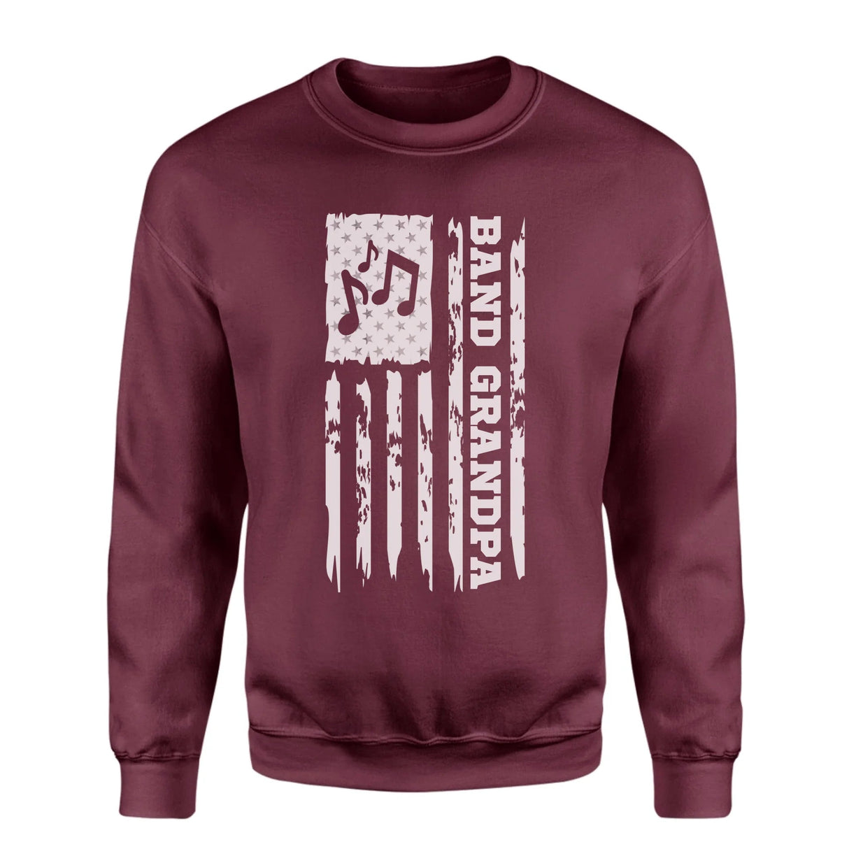 Band Grandpa Vertical Flag on a Sweatshirt with a White Graphic