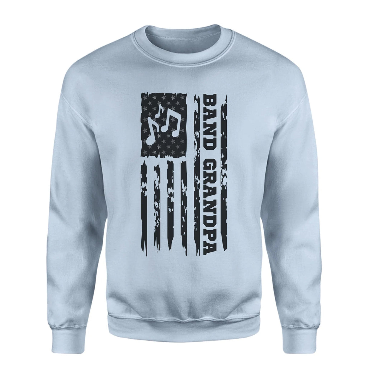 Band Grandpa Vertical Flag on a Sweatshirt with a Black Graphic