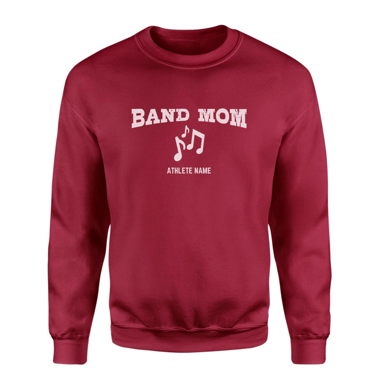 Band Mom with Musician Icon and Musician Name on a Sweatshirt with a White Graphic
