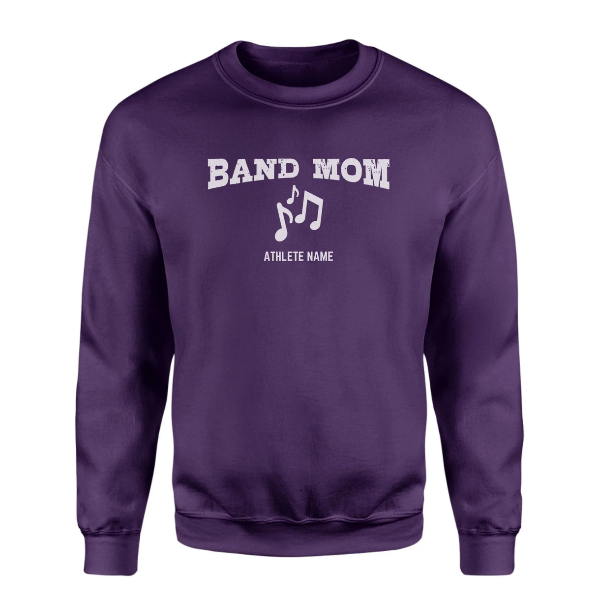 Band Mom with Musician Icon and Musician Name on a Sweatshirt with a White Graphic