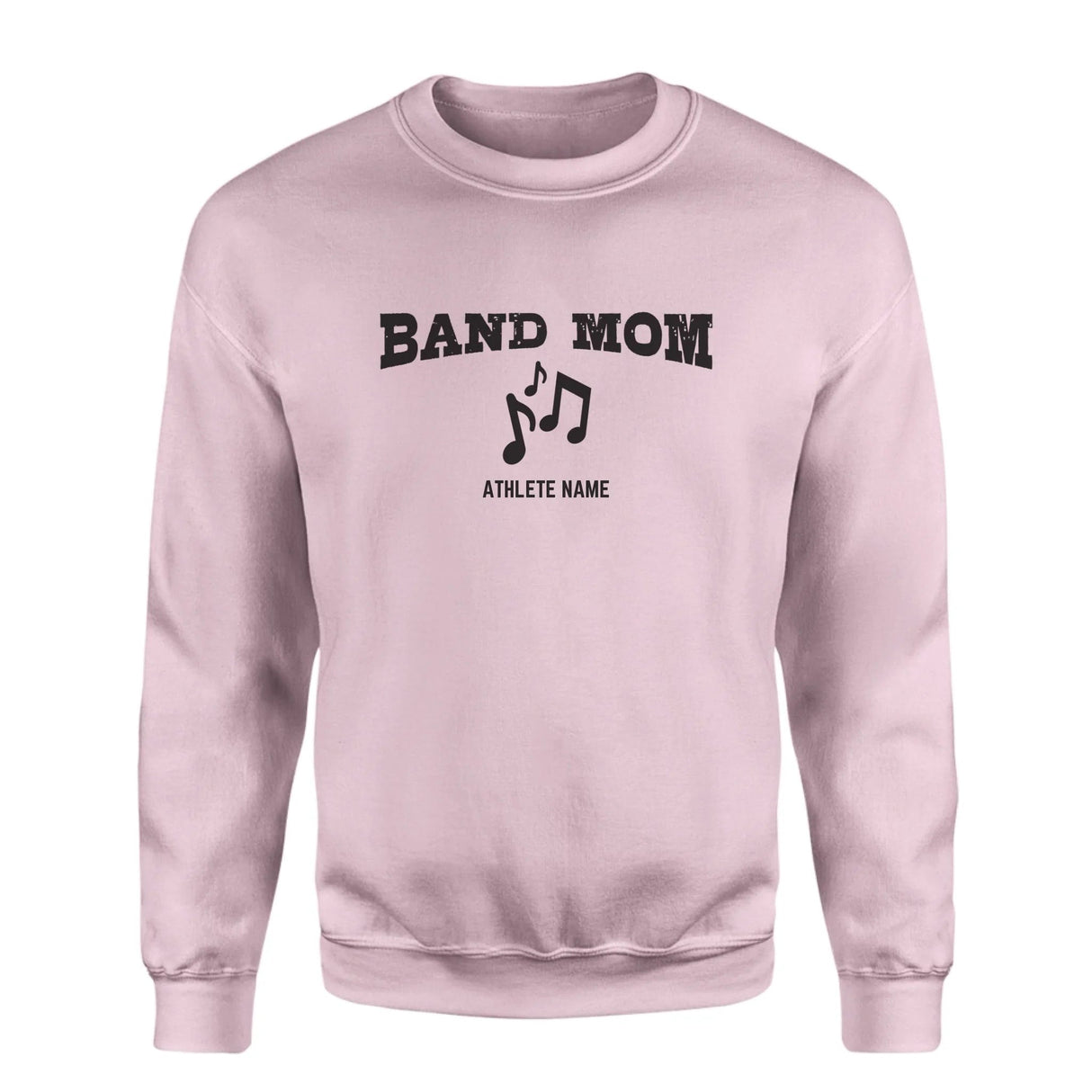 Band Mom with Musician Icon and Musician Name on a Sweatshirt with a Black Graphic