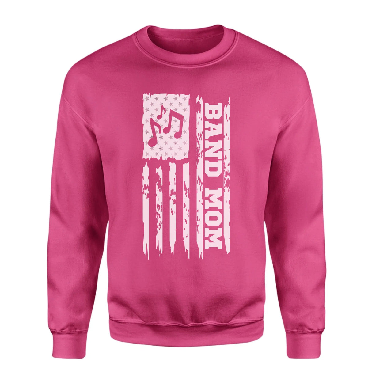 Band Mom Vertical Flag on a Sweatshirt with a White Graphic