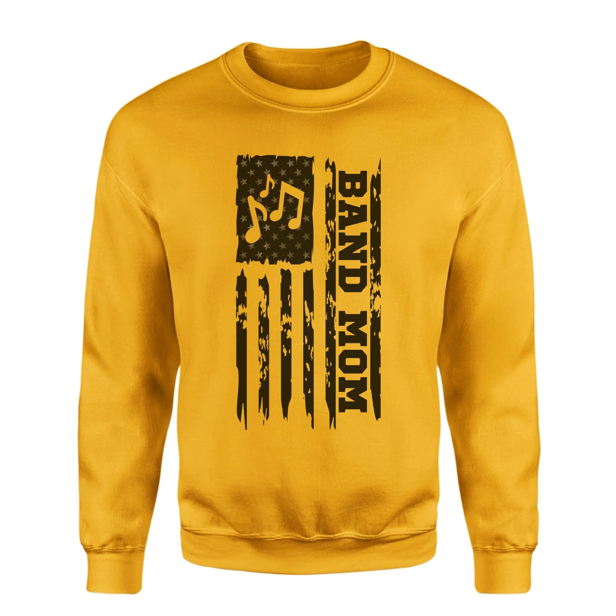 Band Mom Vertical Flag on a Sweatshirt with a Black Graphic