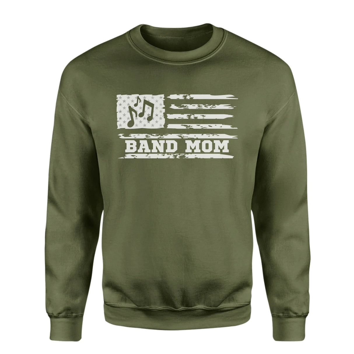 Band Mom Horizontal Flag on a Sweatshirt with a White Graphic
