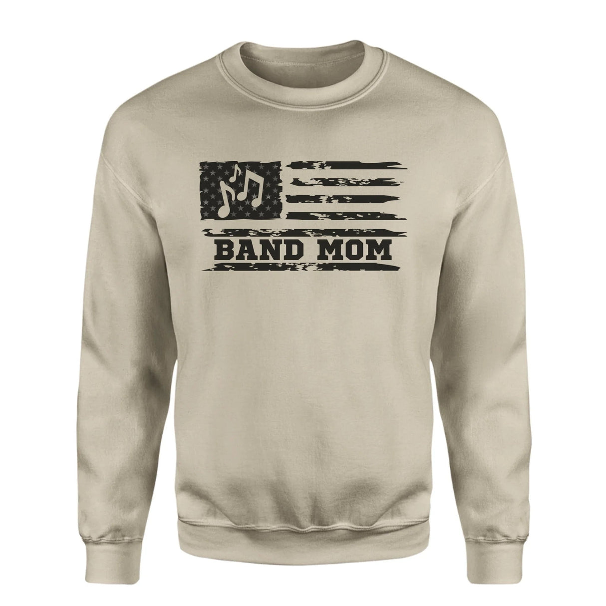Band Mom Horizontal Flag on a Sweatshirt with a Black Graphic