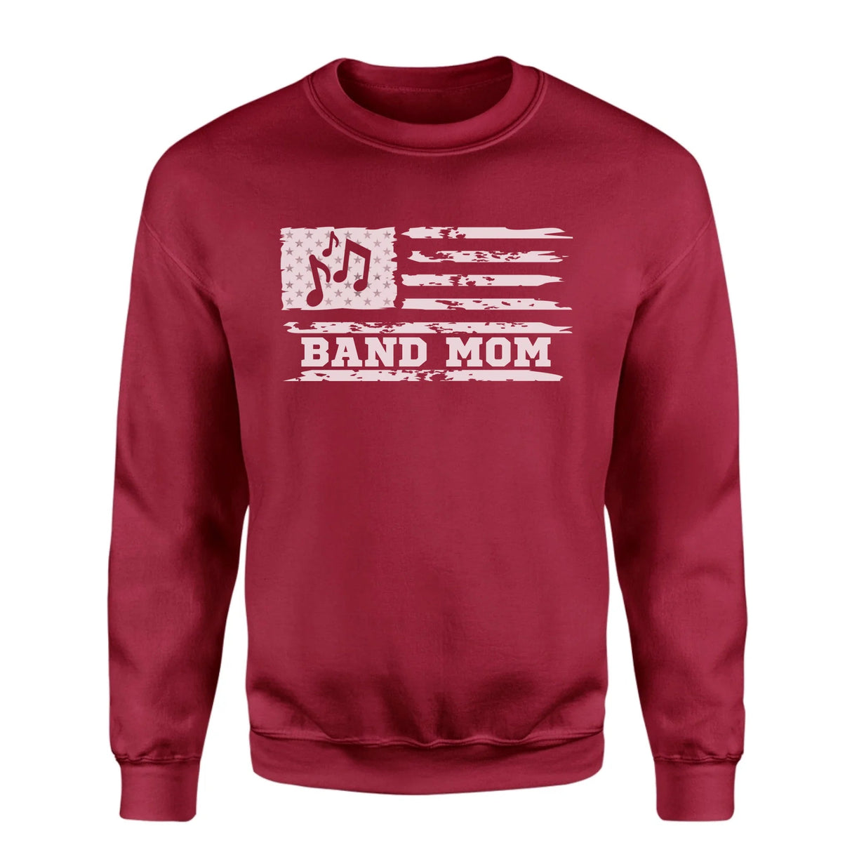 Band Mom Horizontal Flag on a Sweatshirt with a White Graphic