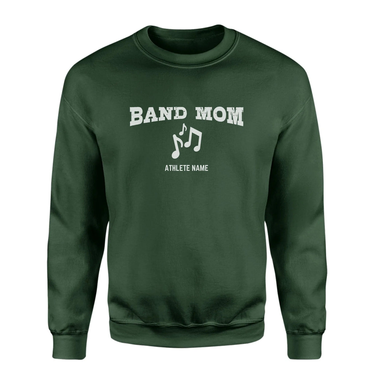 Band Mom with Musician Icon and Musician Name on a Sweatshirt with a White Graphic