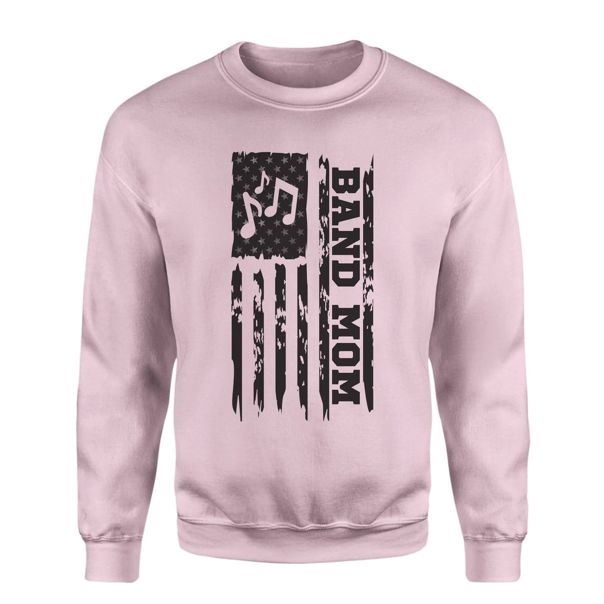 Band Mom Vertical Flag on a Sweatshirt with a Black Graphic