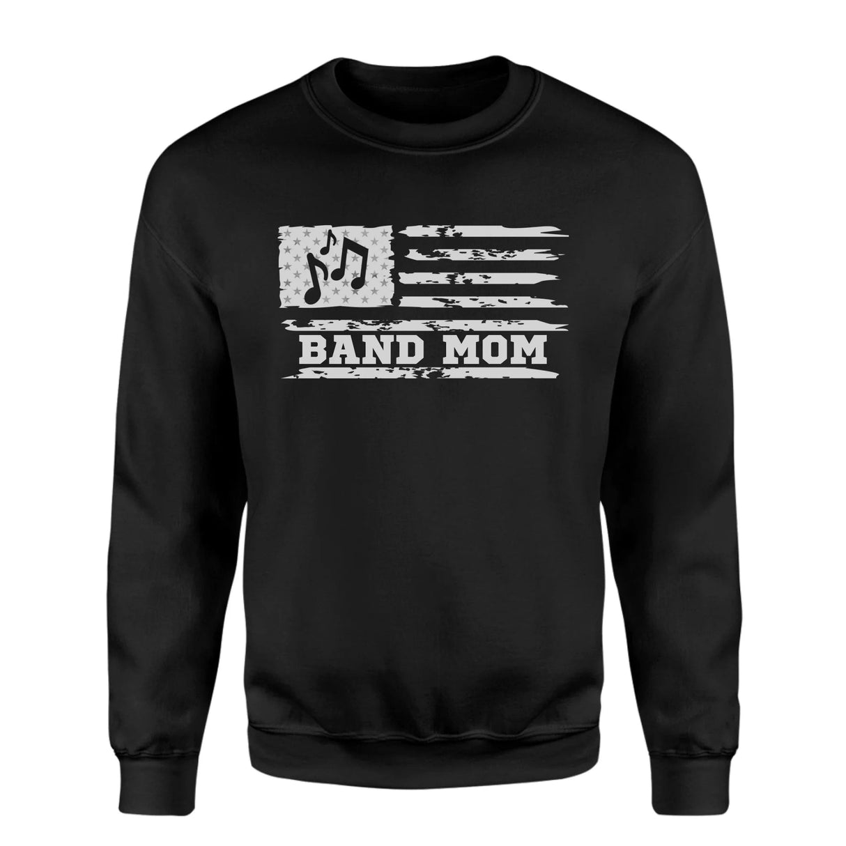 Band Mom Horizontal Flag on a Sweatshirt with a White Graphic