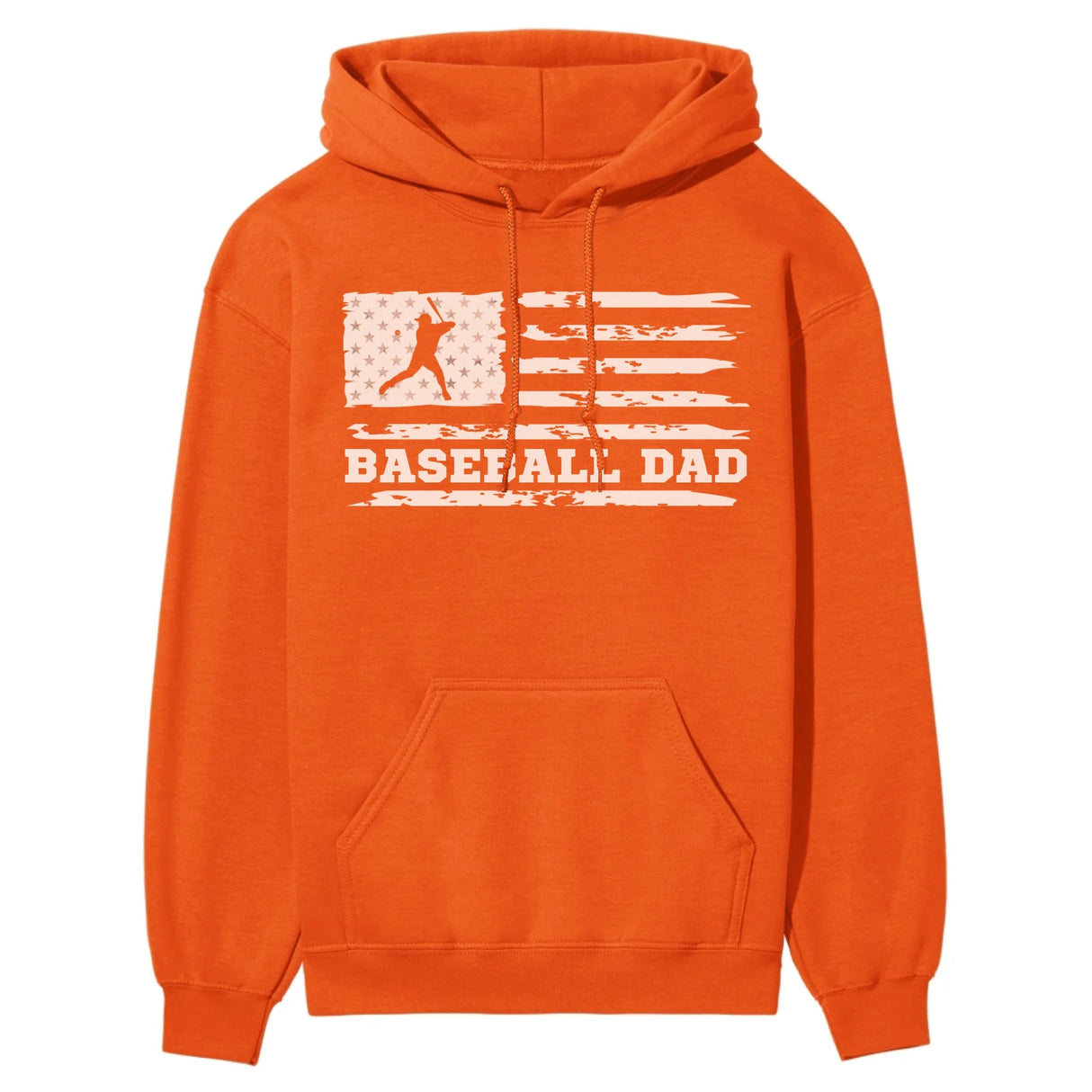Baseball Dad Horizontal Flag on a Hoodie with a White Graphic
