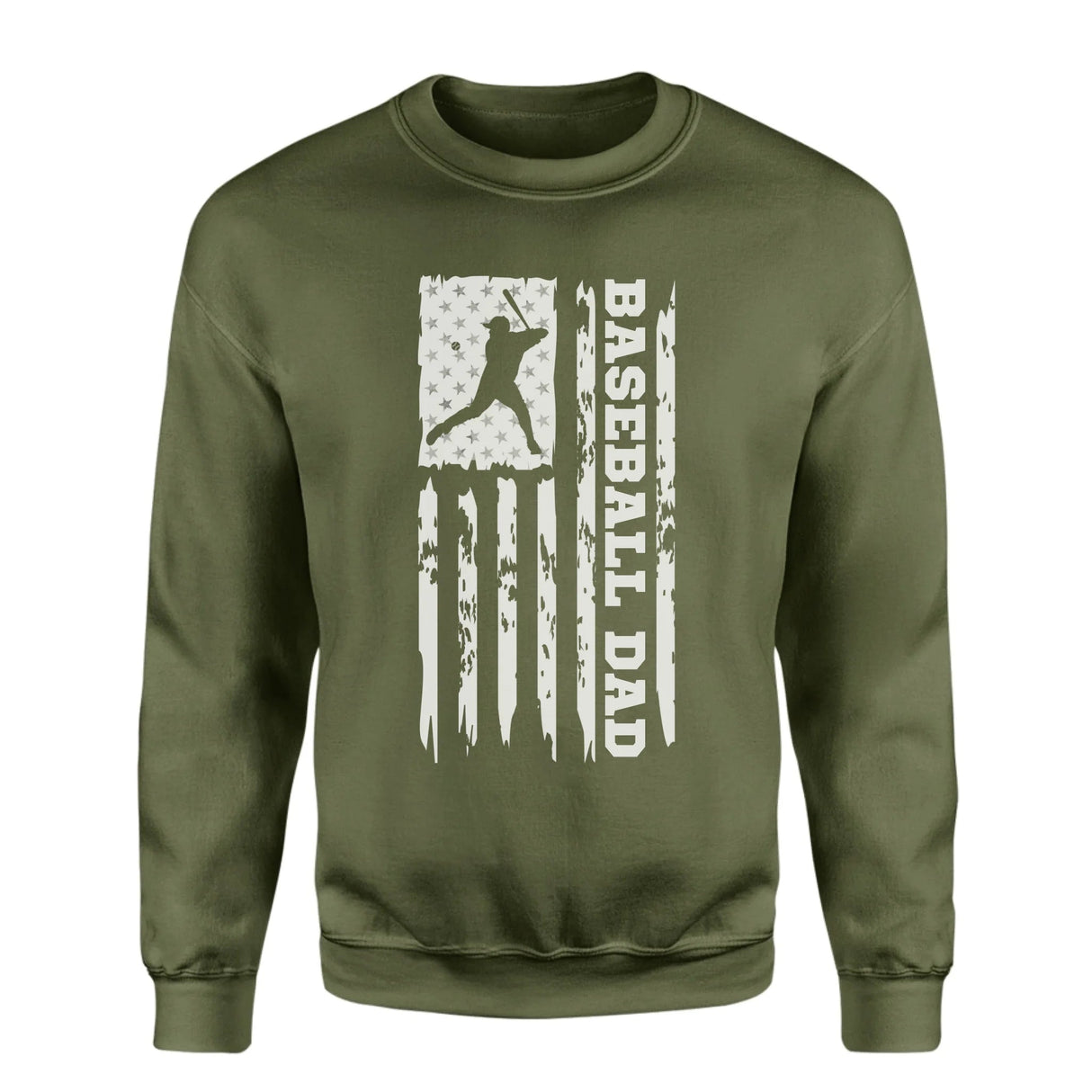 Baseball Dad Vertical Flag on a Sweatshirt with a White Graphic
