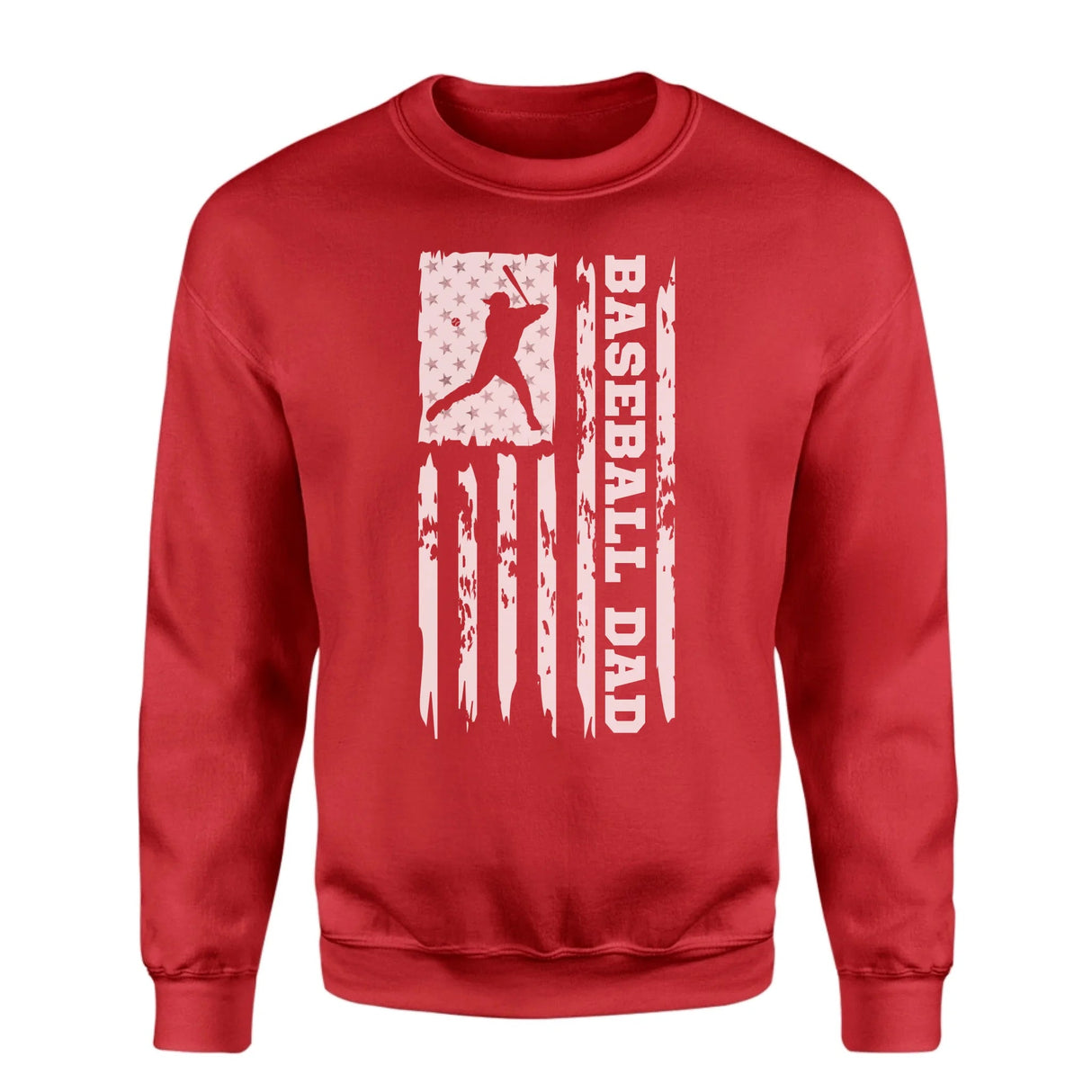 Baseball Dad Vertical Flag on a Sweatshirt with a White Graphic