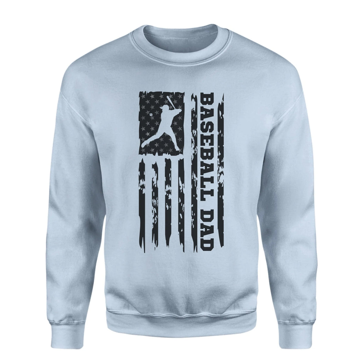 Baseball Dad Vertical Flag on a Sweatshirt with a Black Graphic
