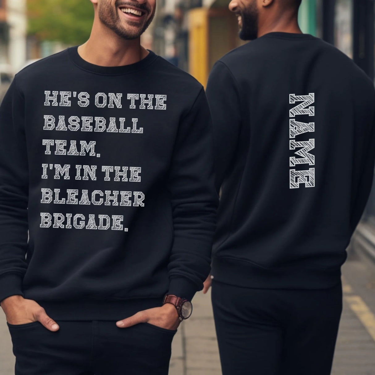 They're a Baseball Player And I'm In The Bleacher Brigade with Baseball Player Name on a Sweatshirt