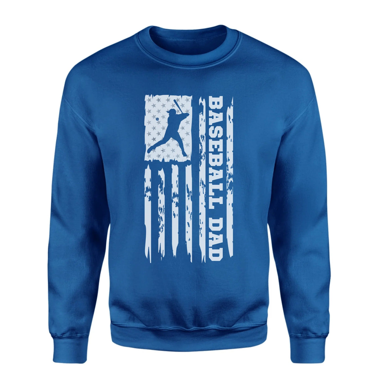 Baseball Dad Vertical Flag on a Sweatshirt with a White Graphic