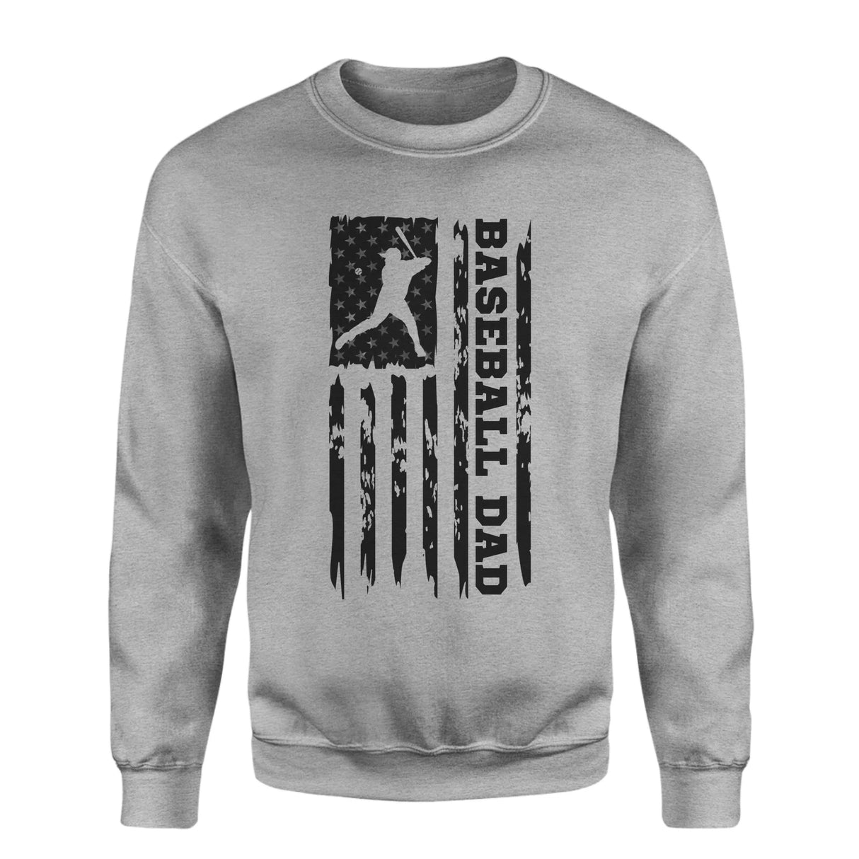 Baseball Dad Vertical Flag on a Sweatshirt with a Black Graphic
