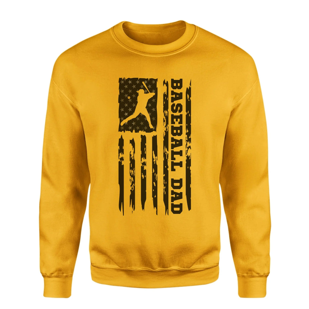 Baseball Dad Vertical Flag on a Sweatshirt with a Black Graphic