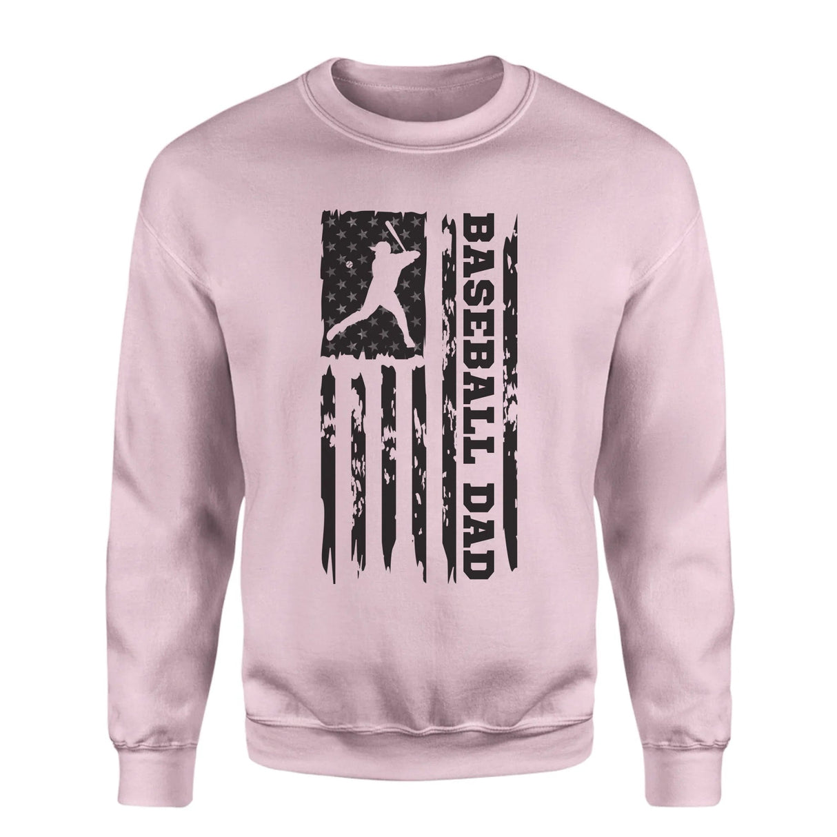Baseball Dad Vertical Flag on a Sweatshirt with a Black Graphic