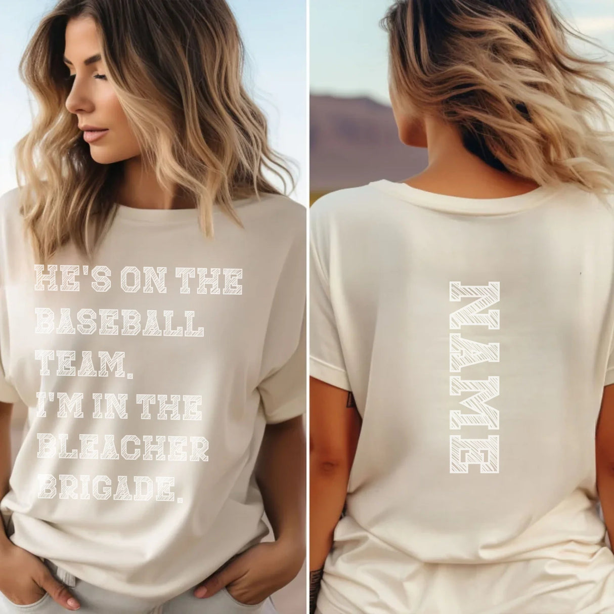 They're a Baseball Player And I'm In The Bleacher Brigade with Baseball Player Name on a Unisex T-Shirt