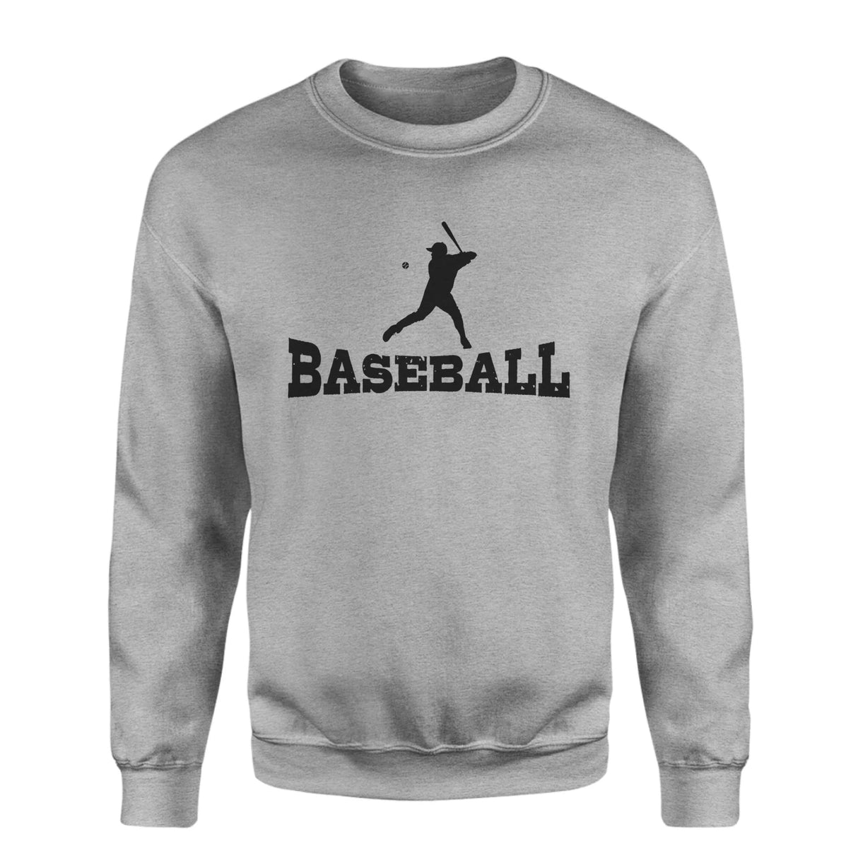 Basic Baseball with Baseball Player Icon on a Sweatshirt with a Black Graphic