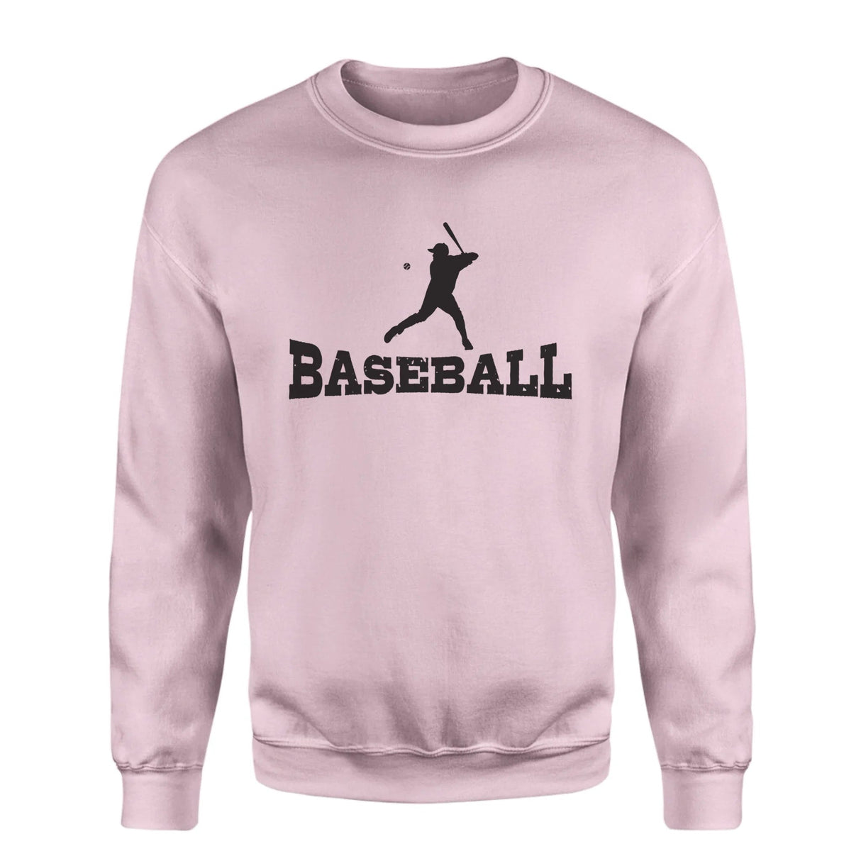 Basic Baseball with Baseball Player Icon on a Sweatshirt with a Black Graphic