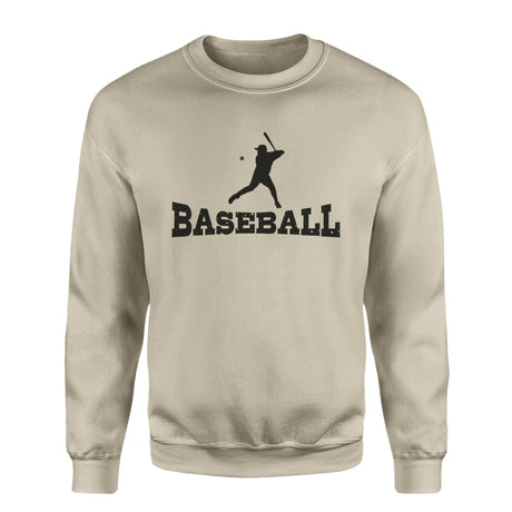 Basic Baseball with Baseball Player Icon on a Sweatshirt with a Black Graphic