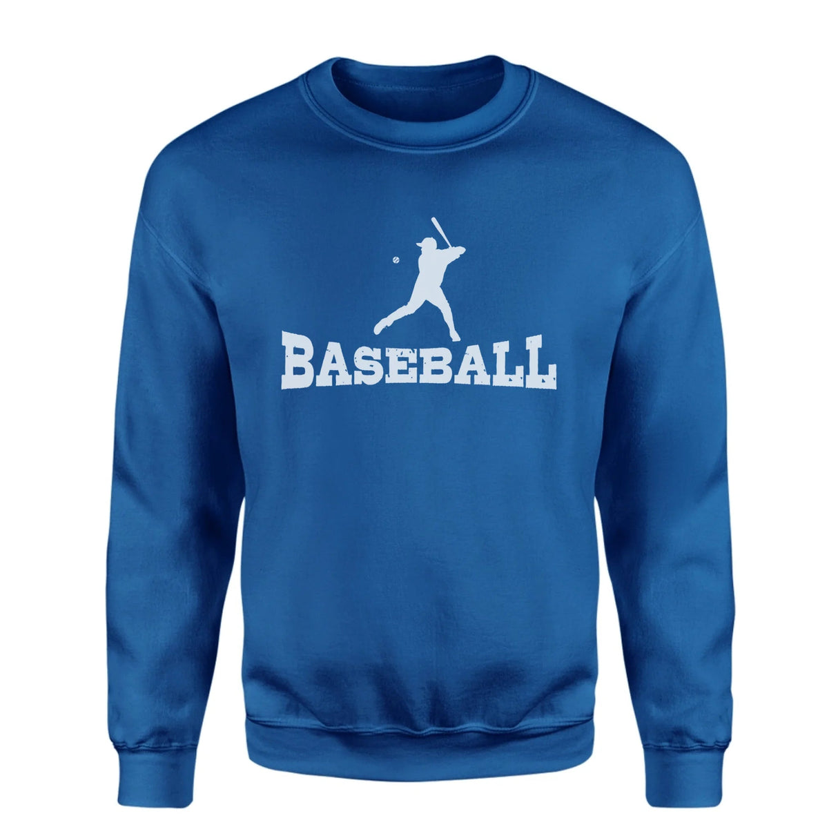 Basic Baseball with Baseball Player Icon on a Sweatshirt with a White Graphic