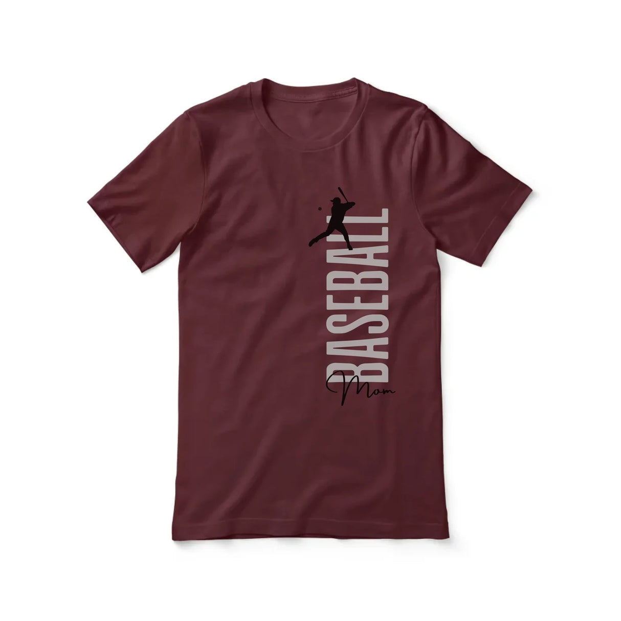 Personalized Baseball Mom Shirt With Mascot, Icon, and Baseball Player Name on a Unisex T-Shirt