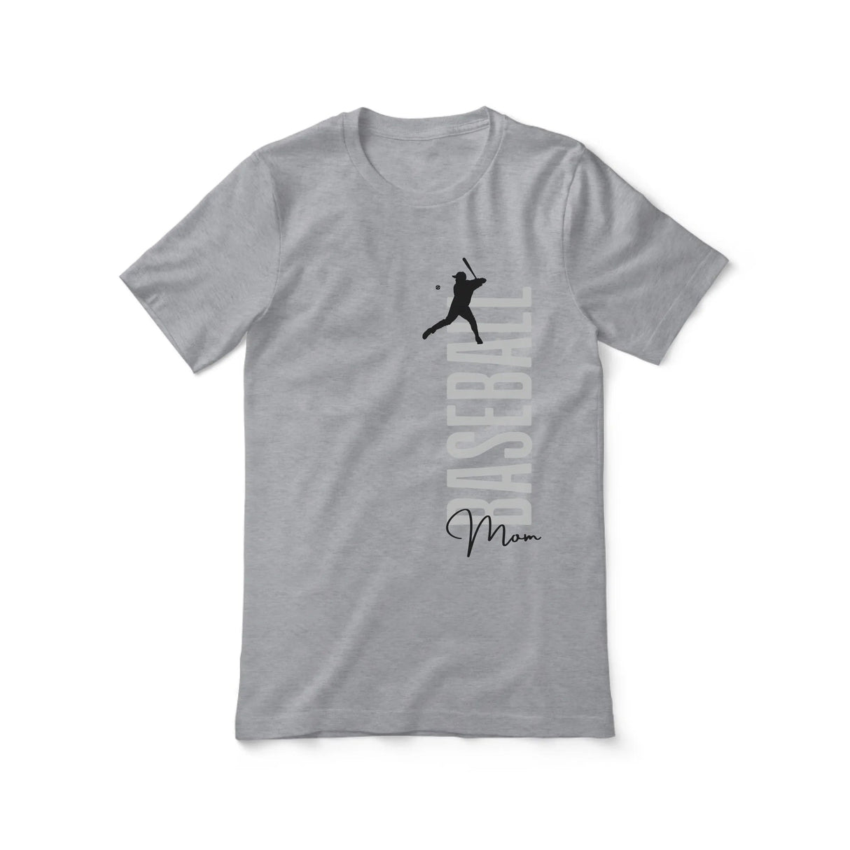 Personalized Baseball Mom Shirt With Mascot, Icon, and Baseball Player Name on a Unisex T-Shirt